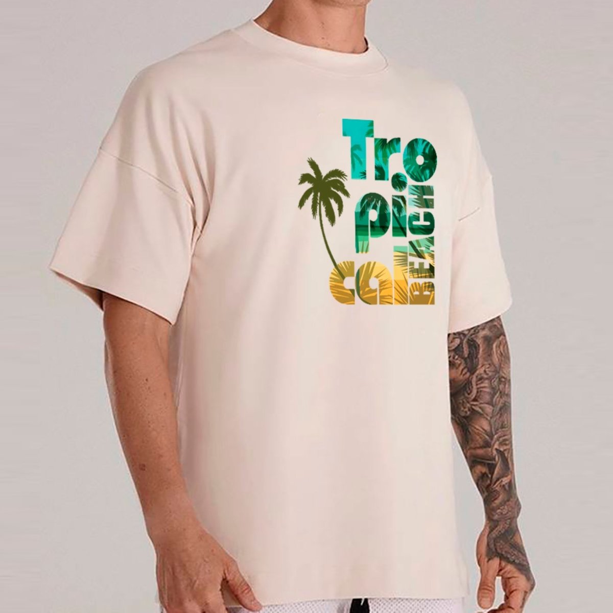 Imagem principal Camiseta Ousy Básica Tropical Beach Unissex Off White off-white white ousy off-white white