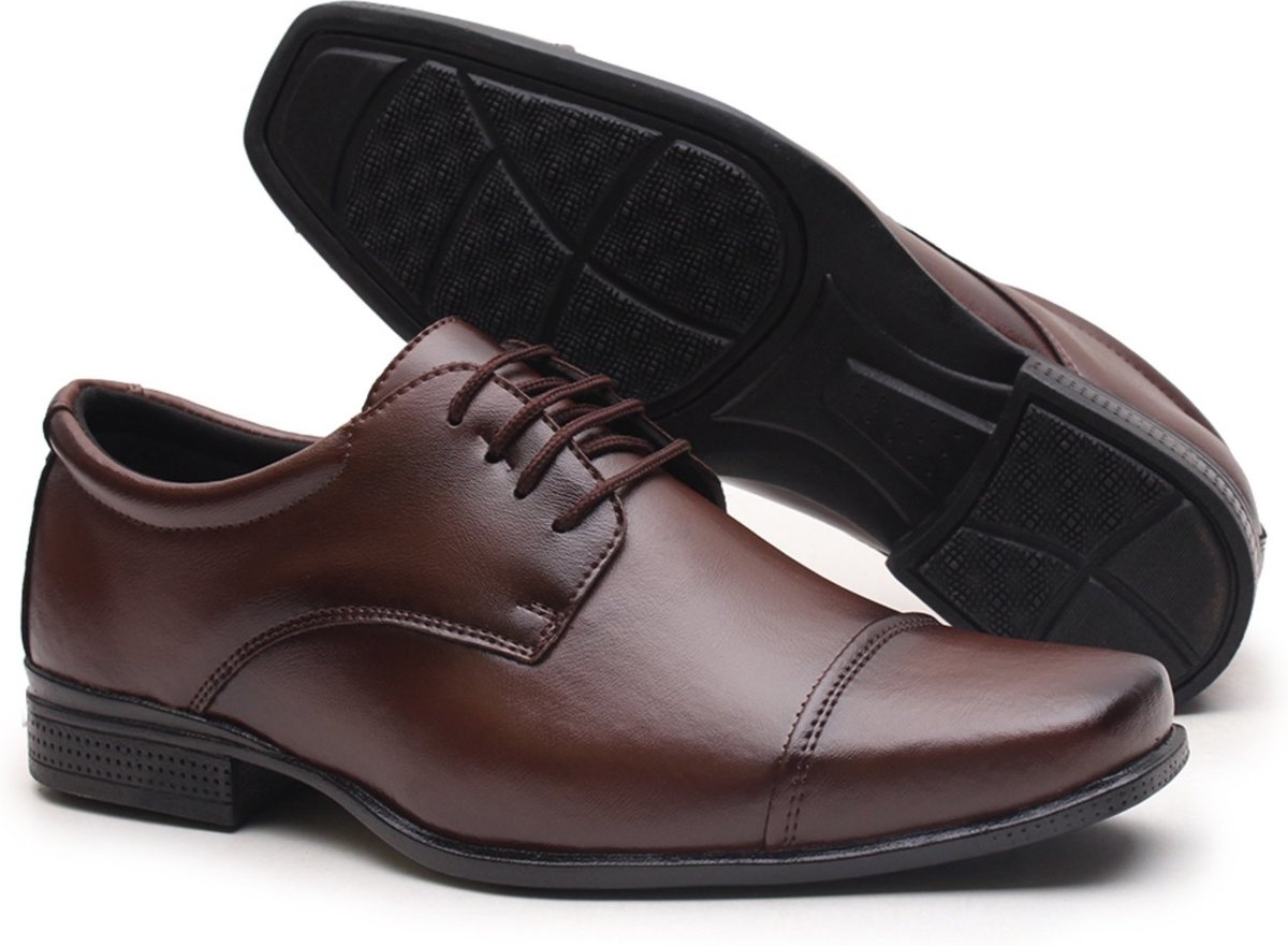 Imagem principal Sapato Social Masculino Clássico Amarrar Miletto café/caramelo/castanho Miletto café/caramelo/castanho