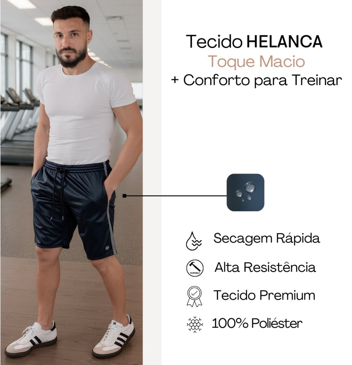 Imagem principal Kit 2 Bermuda Masculina KS Short Helanca Esporte Academia Treino cinza/grafite/preto KS cinza/grafite/preto