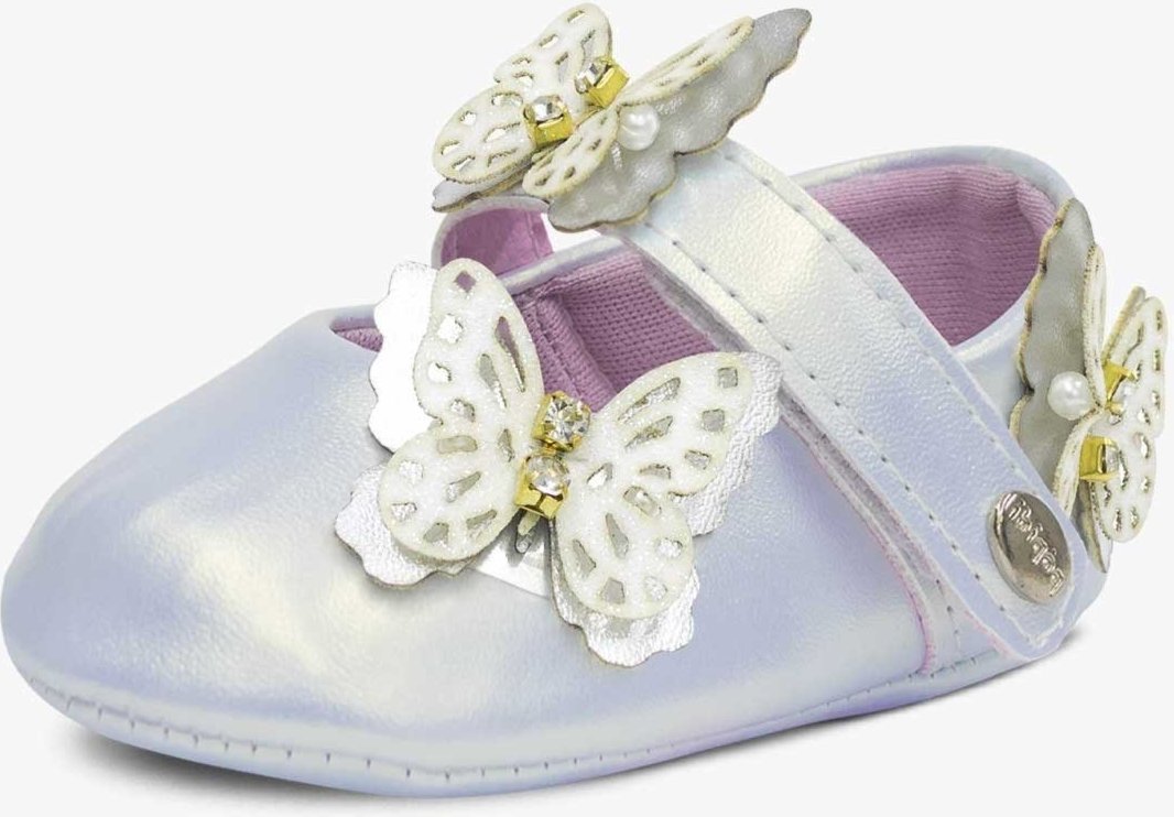 Imagem principal Infantil - Sapatilha Pópidi Menina Festa Borboletas prata Pópidí prata