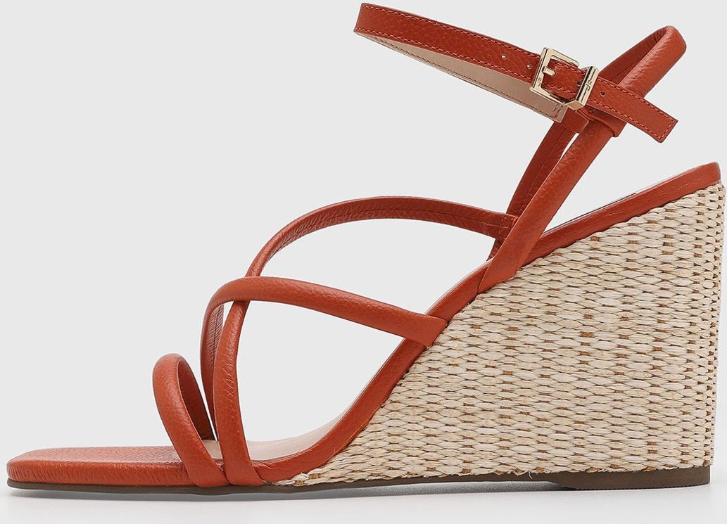 Imagem principal Sandália Feminina Jorge Bischoff Salto Anabela coral Jorge Bischoff coral