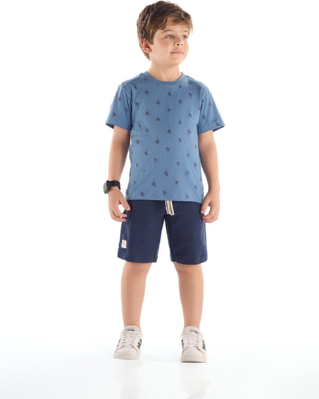 Imagem principal Infantil - Conjunto Camiseta Estampada Bermuda Quimby branco Quimby branco