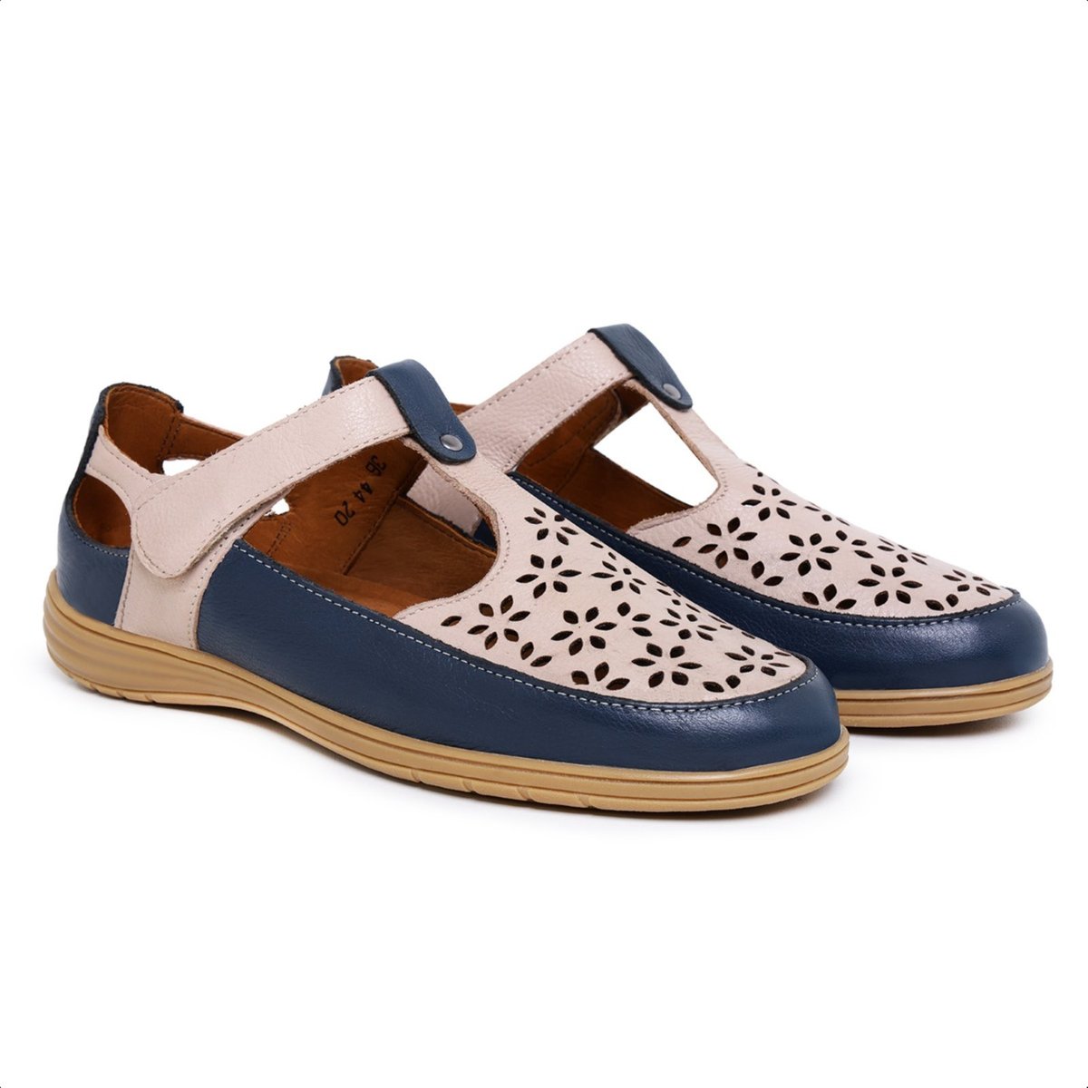 Imagem principal Sapatilha Feminina de Couro, Palmilha Forrada em Couro e Sola de Borracha Mod:4420 Marinho Mister Couros azul marinho Mister Couros azul marinho