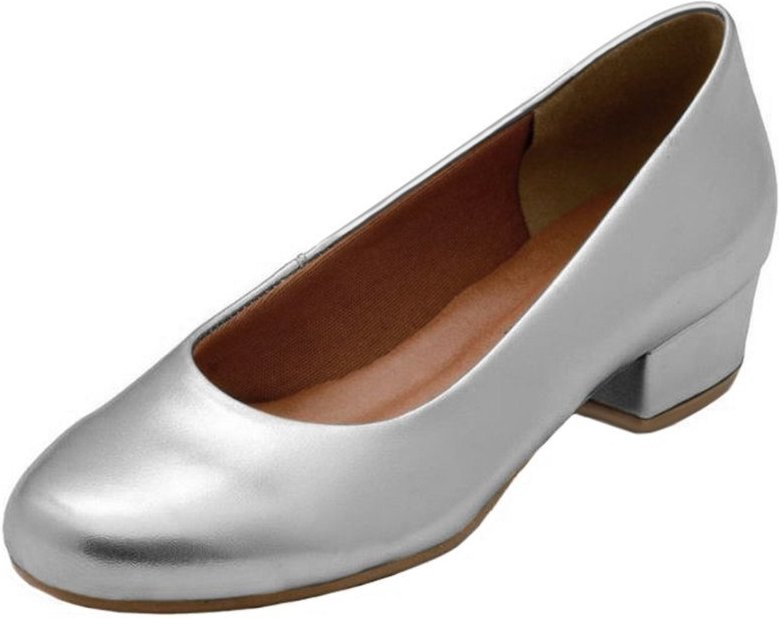 Imagem principal Scarpin Boneca Salto Baixo Grosso 3cm Luiza Sobreira Mod. 2226 prata Luiza Sobreira prata