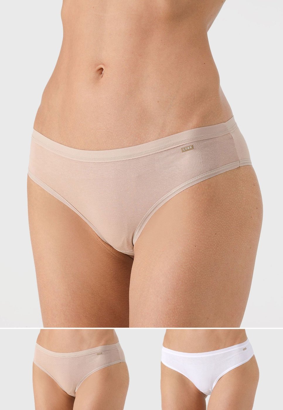 Imagem principal Kit 2pçs Calcinha Lupo Biquíni Loba Clássica e Branca bege Lupo bege