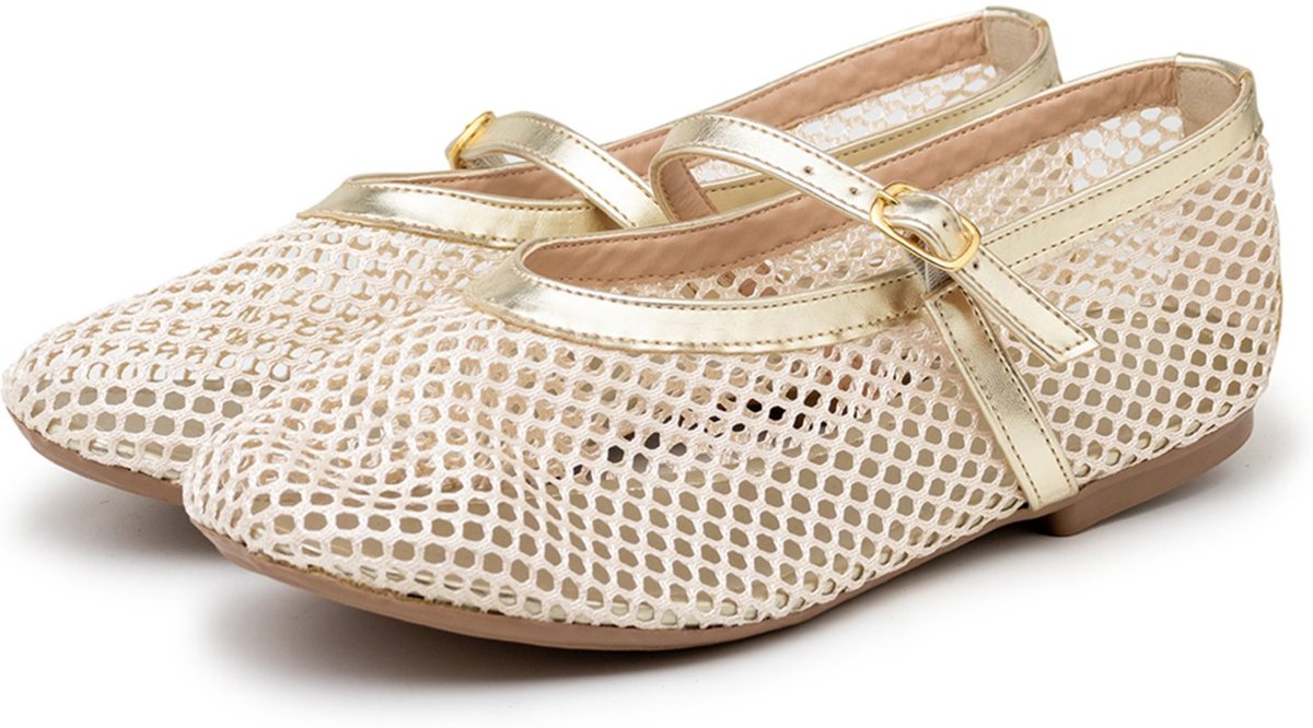 Imagem principal Sapatilha De Tela Feminina Tendência Bico Redondo 5400 Off Ouro Hannah Footwear dourado Hannah Footwear dourado