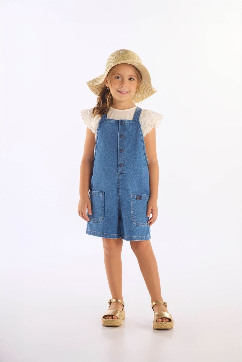 Imagem principal Infantil - Jardineira Unissex em Jeans Up Baby azul Up Baby azul