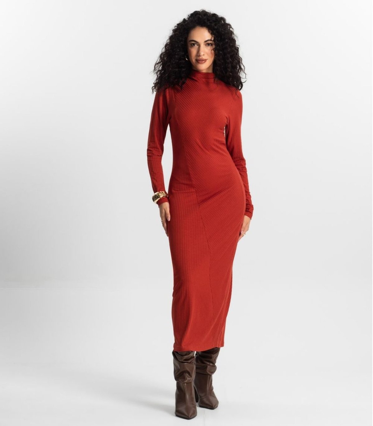 Vestido Manga Longa Feminino Rovitex