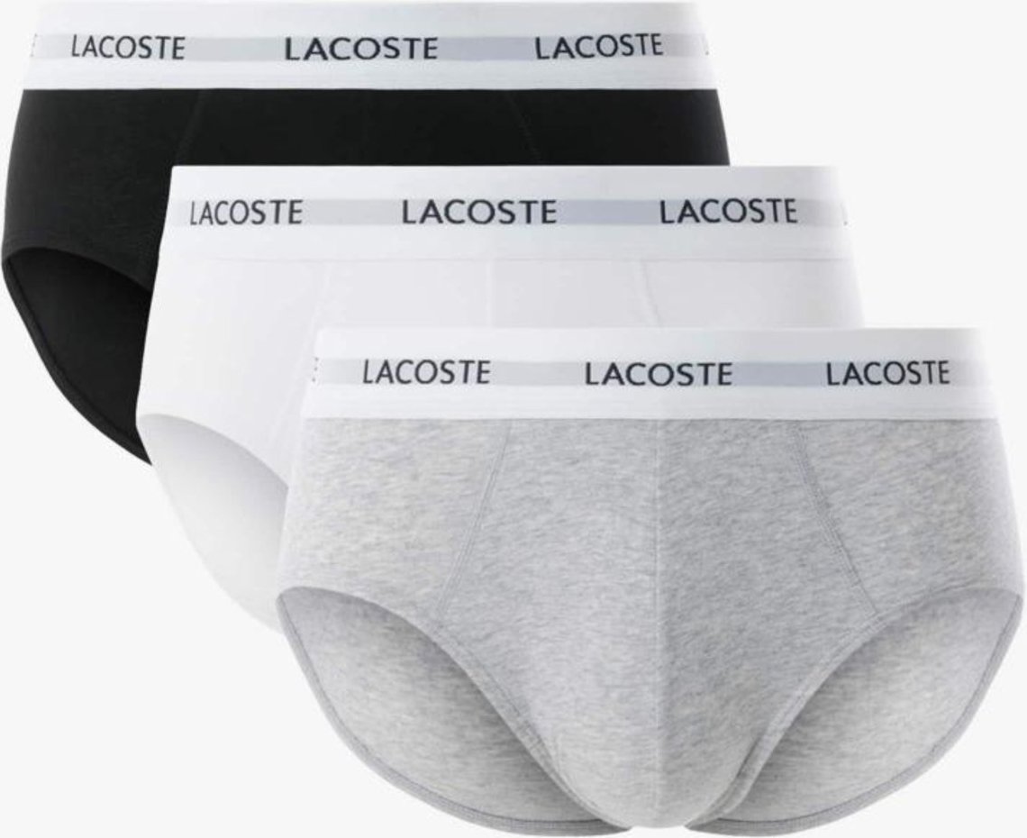 Imagem principal Pacote com 3 Cuecas Briefs de Algodão Stretch Lacoste preto Lacoste preto
