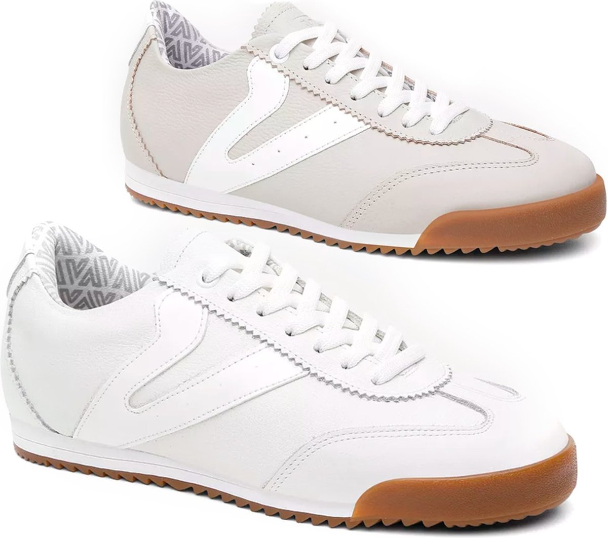 Imagem principal Kit 2 Tênis Feminino Vittal Couro Legítimo Naomi Casual Clássico Retrô OffWhite e USE VITTAL branco/off-white offwhite USE VITTAL branco/off-white offwhite