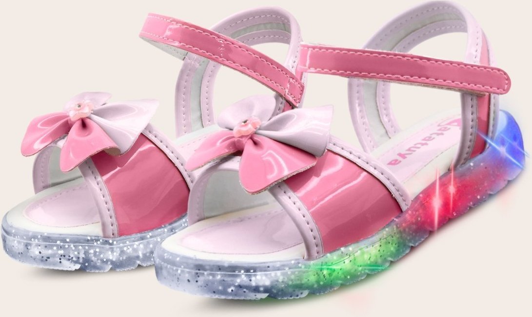 Imagem principal Infantil - Sandália Luzinha Menina Sola Led Laço Mzkid rosa Mzkid rosa