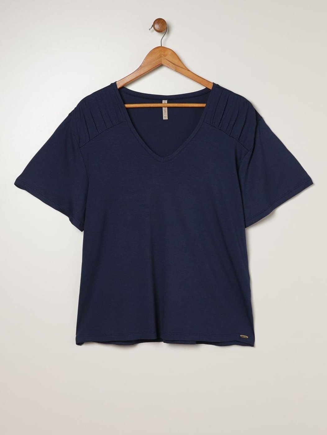 Imagem principal Blusa Creponada Franzido Plus Size Feminina MARINHO Bright Girl'S azul Bright Girl'S azul