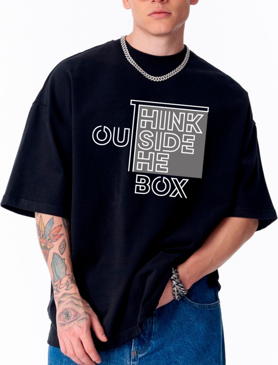 Imagem principal Camiseta Ousy Think Outside The Box Oversized Unissex marrom ousy marrom