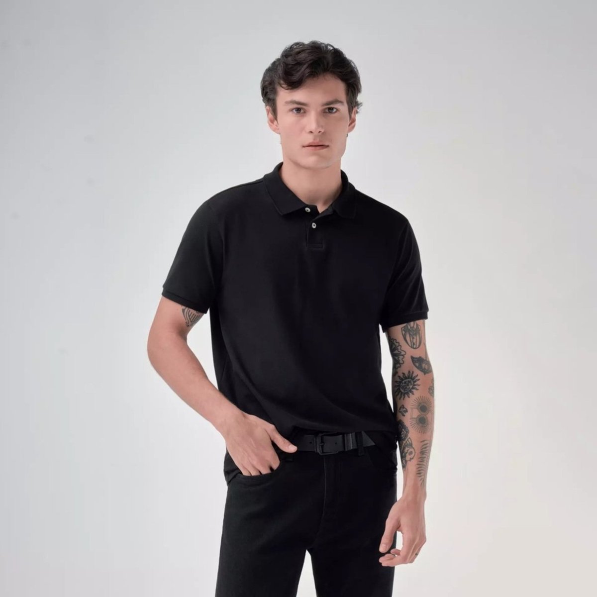 Imagem principal Polo Oficina Reserva Piquet Algodao Stretch preto Oficina Reserva preto