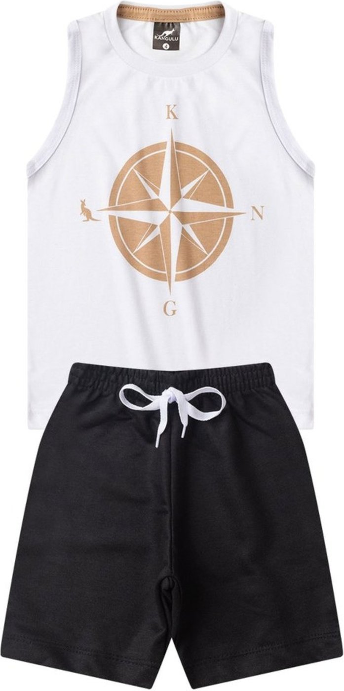 Imagem principal Infantil - Conjunto Menino Verão Regata Bússola Kangulu ROSA AZUL KIDS branco ROSA AZUL KIDS branco