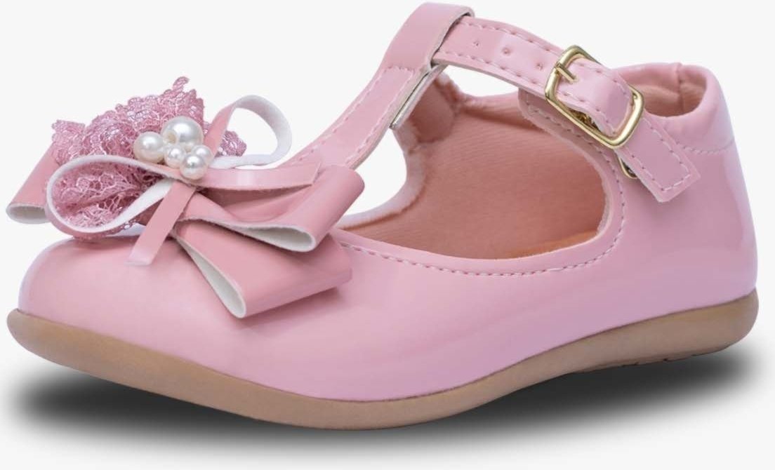 Imagem principal Infantil - Sapatilha Salomé Pópidi Menina Laço Pérola Renda rosa Pópidí rosa