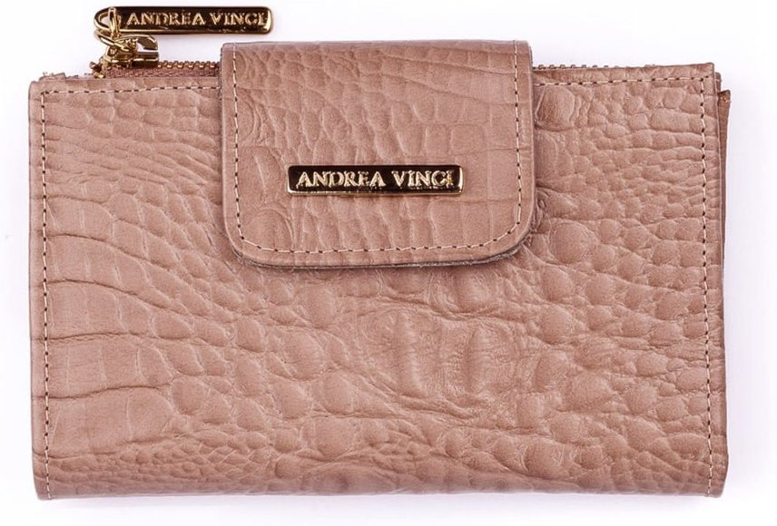 Imagem principal Carteira feminina de couro croco Lanna 10x15,5cm Andrea Vinci preto Andrea Vinci preto