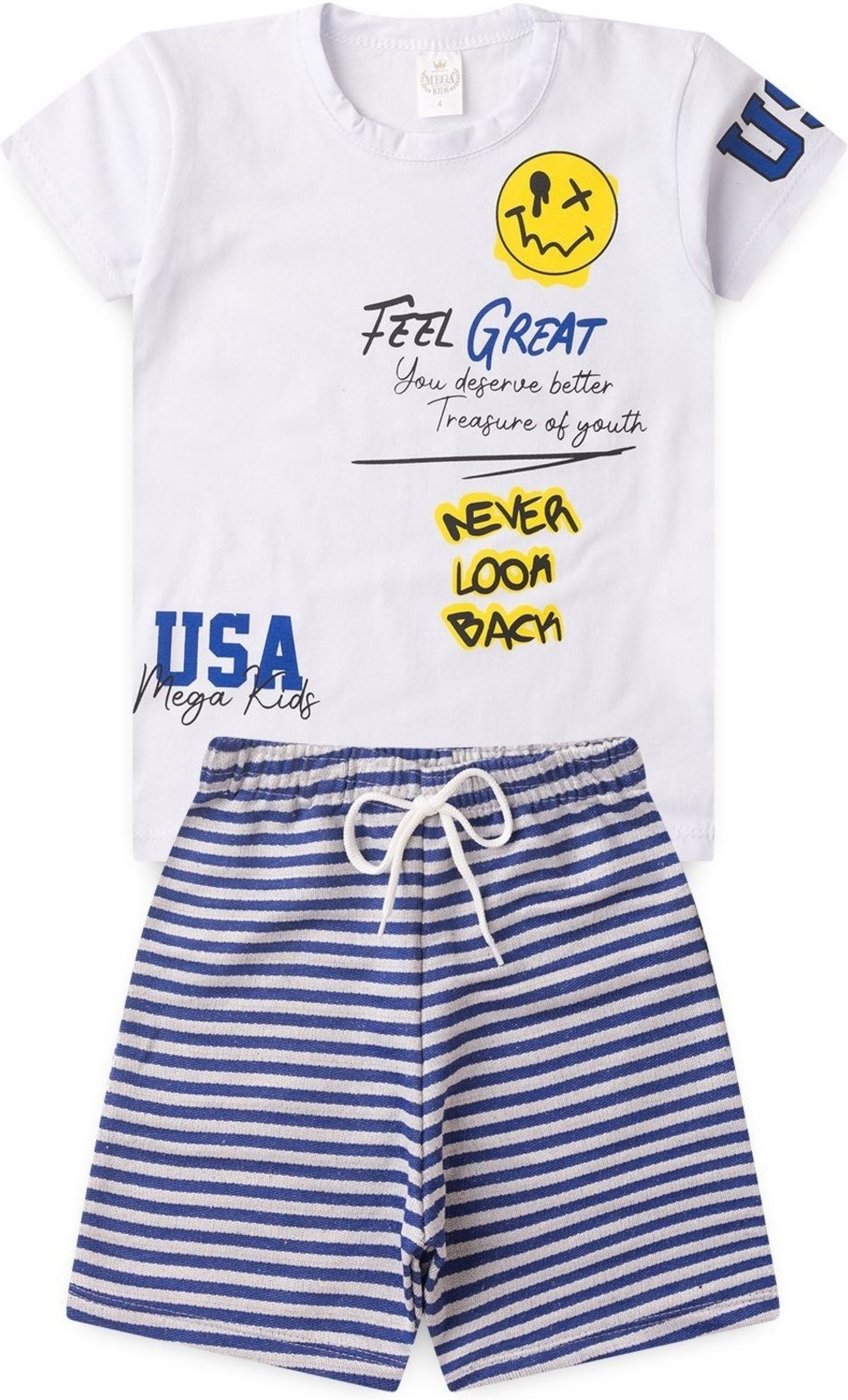 Imagem principal Infantil - Conjunto Verão Masculino Feel Great - Branco Mega Kids unico Mega Kids unico