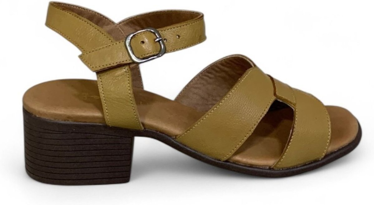 Sandália Feminina Moscardini Couro com Pesponto 435001 Mostarda