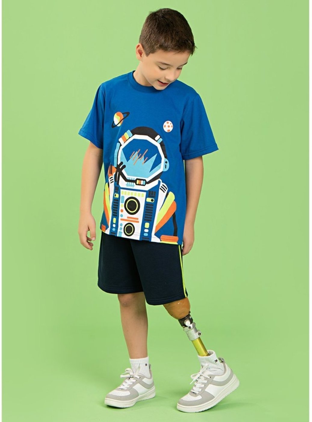 Imagem principal Infantil - Conjunto Verão Menino Royal Camiseta e Bermuda Astronauta Molekada azul royal Molekada azul royal