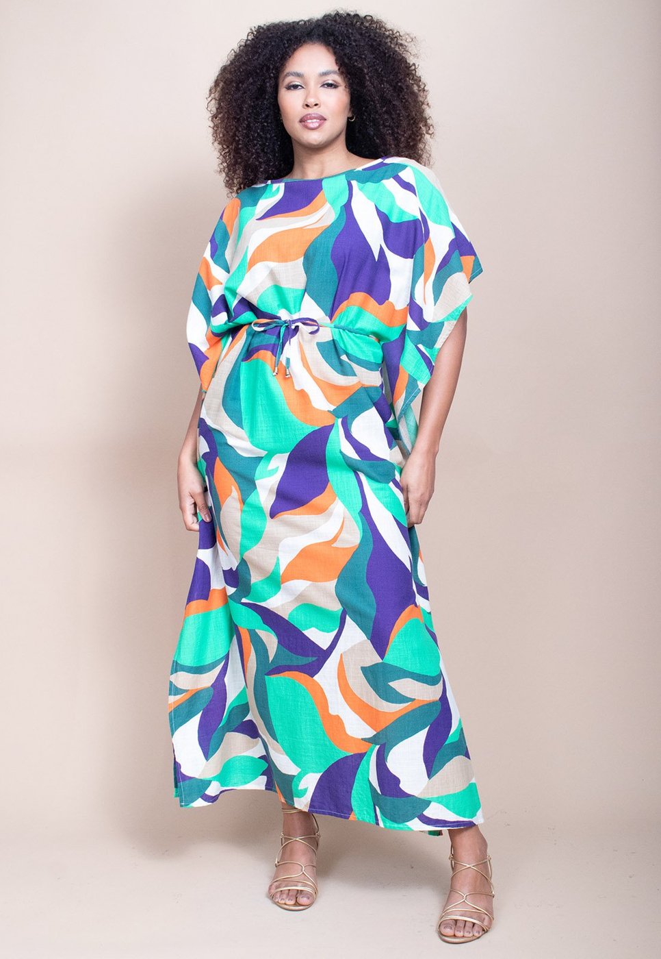 Vestido Longo Cabanafree Viscose Estampa Brisa do Mar