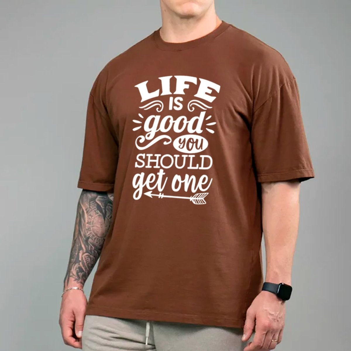 Imagem principal Camiseta Ousy Oversized Life Is Good Meme Frase Unissex branco ousy branco