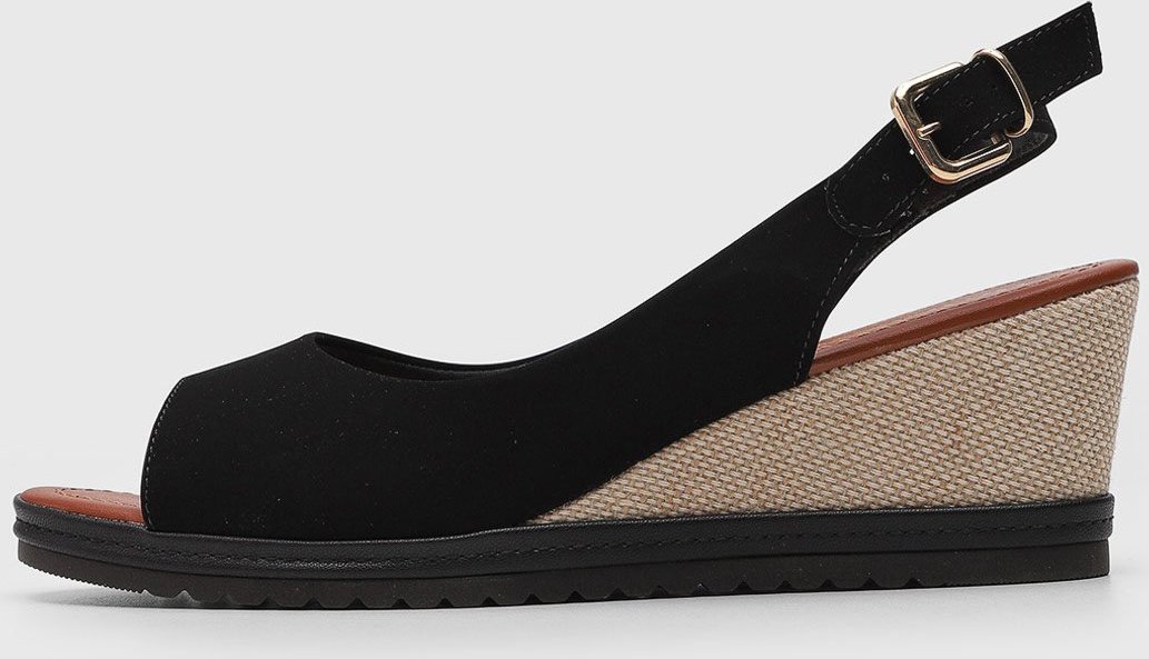 Imagem principal Sandália Feminina cê Salto Anabela Preta BEBECÊ preto BEBECÊ preto