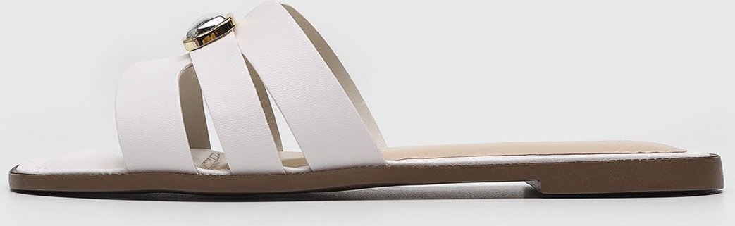 Rasteira Feminina Via Marte Detalhe Metálico Branca