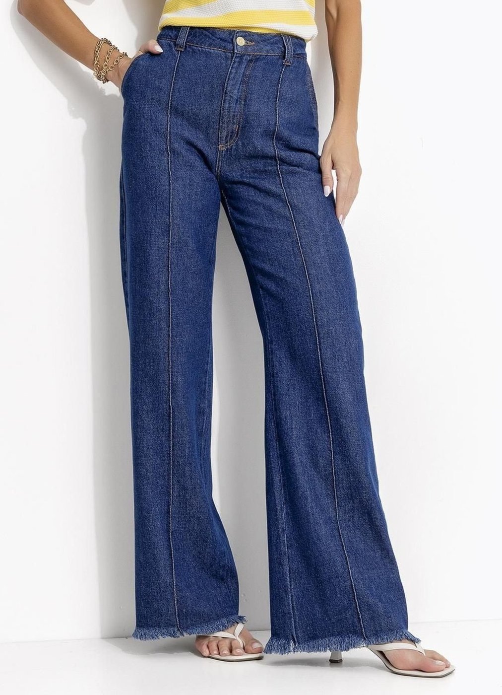 Calça Em Jeans Escuro