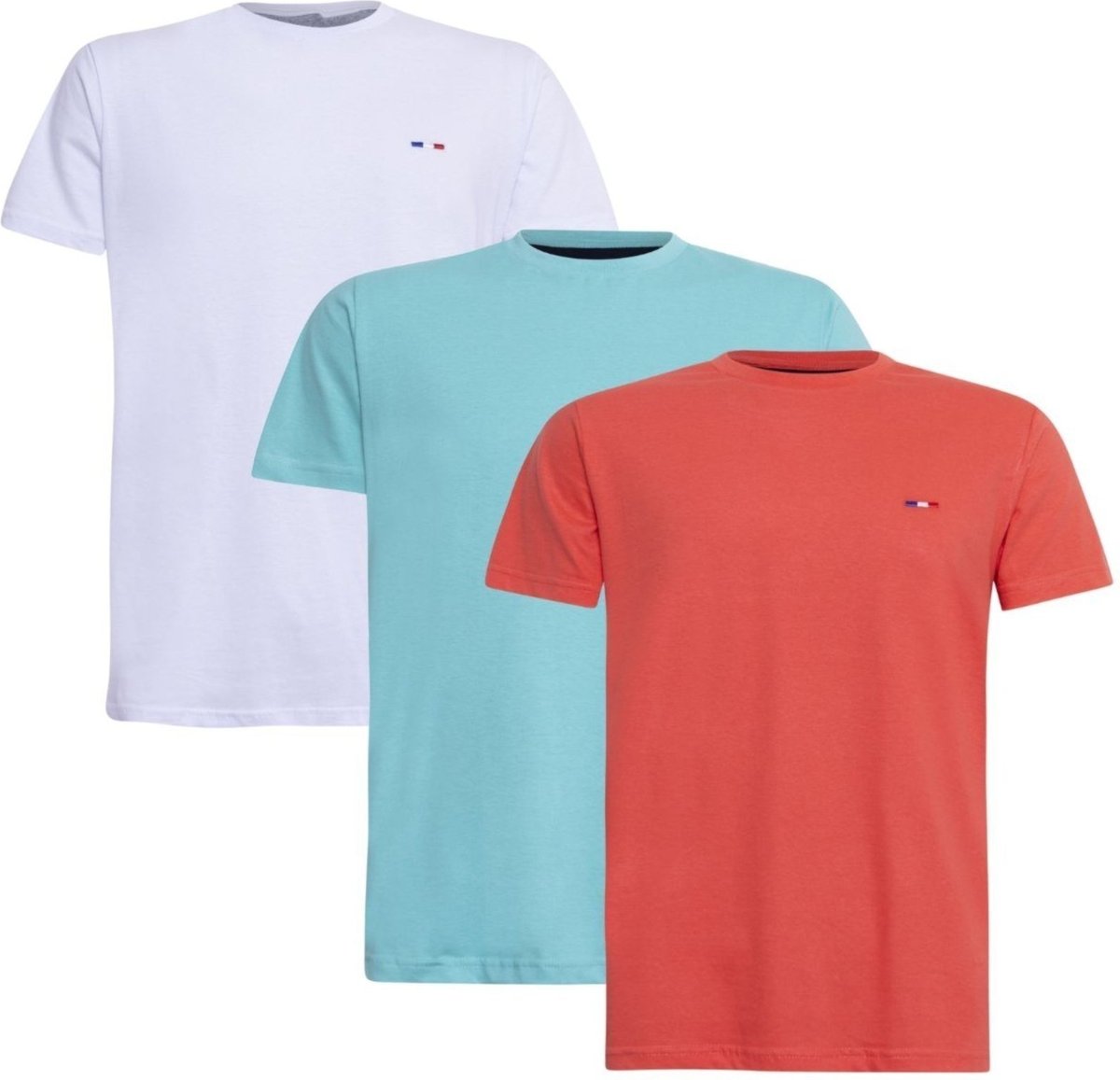 Imagem principal Kit 3 Peças Camisetas FMF Básicas Masculina em Algodão Premium no Estilo Tommy Bordado França Lara branco FMF branco