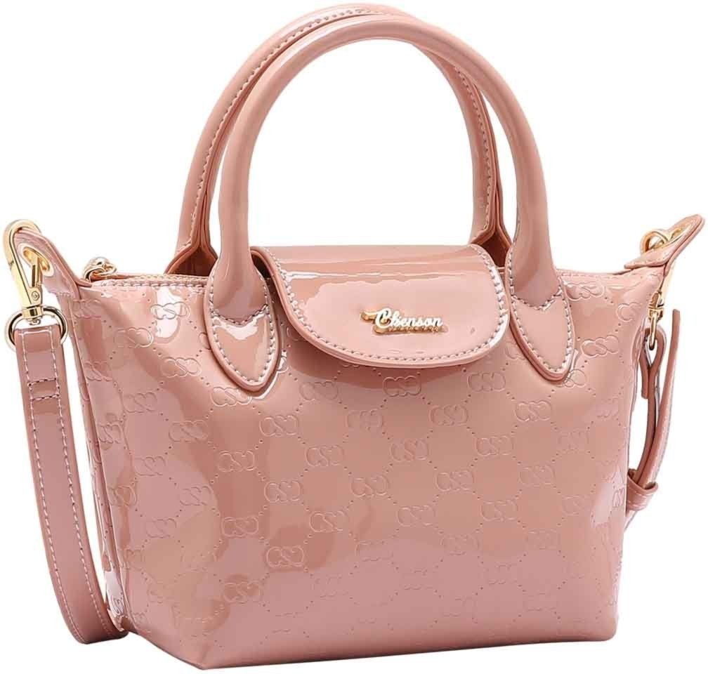 Bolsa Feminina Chenson Original Mini Logo Verniz Mão Rose 3485038