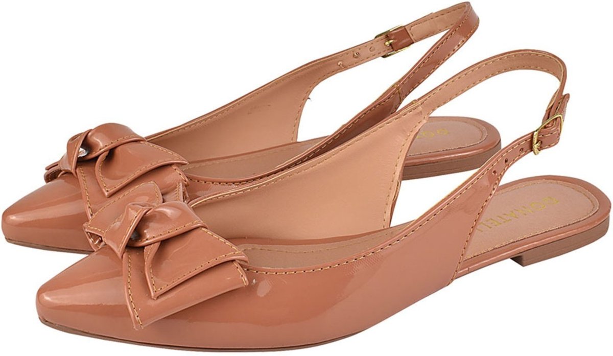 Sapatilha Feminina Bico Fino Mule Slingback CM Calçados Laço Verniz