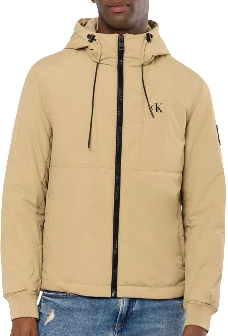 Imagem principal Jaqueta Calvin Klein Jeans Masculina Reciclada Chest Logo Cáqui Claro bege Calvin Klein bege