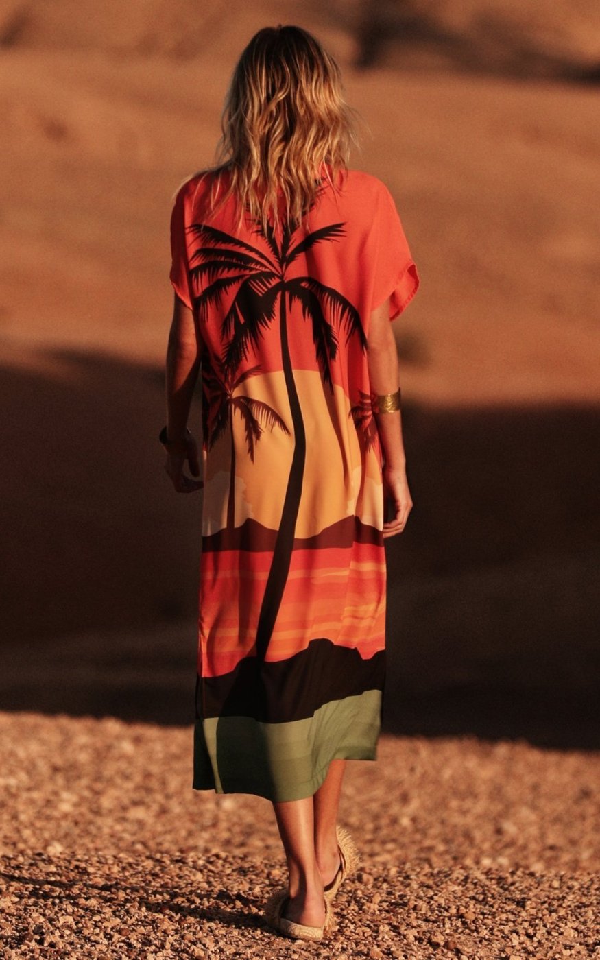 Imagem principal Saída de Praia Longa Voil Sol Poente SP1396BQ De Chelles estampado De Chelles estampado