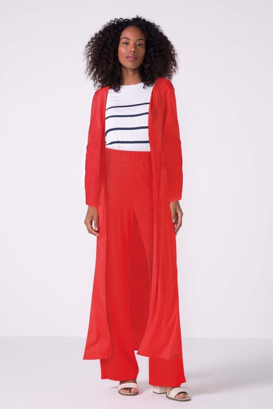 Imagem principal Cardigan Feminino Longo Com Bolso Marialícia vermelho Marialícia vermelho