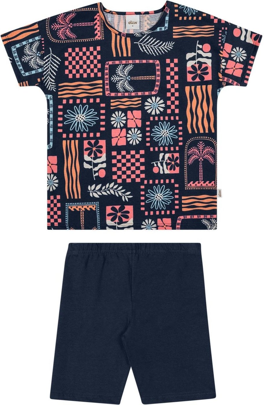 Imagem principal Infantil - Conjunto Menina Tropical Geométrico Elian Marinho azul marinho Elian azul marinho