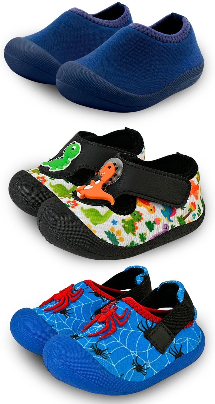 Imagem principal Infantil - Sapatinho Menina 3 Pares Antiderrapante Aranha azul/branco/preto azul azul/branco/preto azul