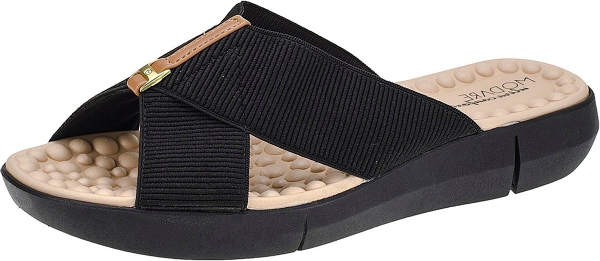 Sandália Chinelo Com Tira Em Elástico Canelado Ortopédico Modare