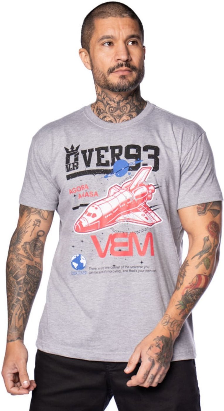 Imagem principal Camiseta Masculina Over Surf Estampa Nasa cinza Over Surf cinza