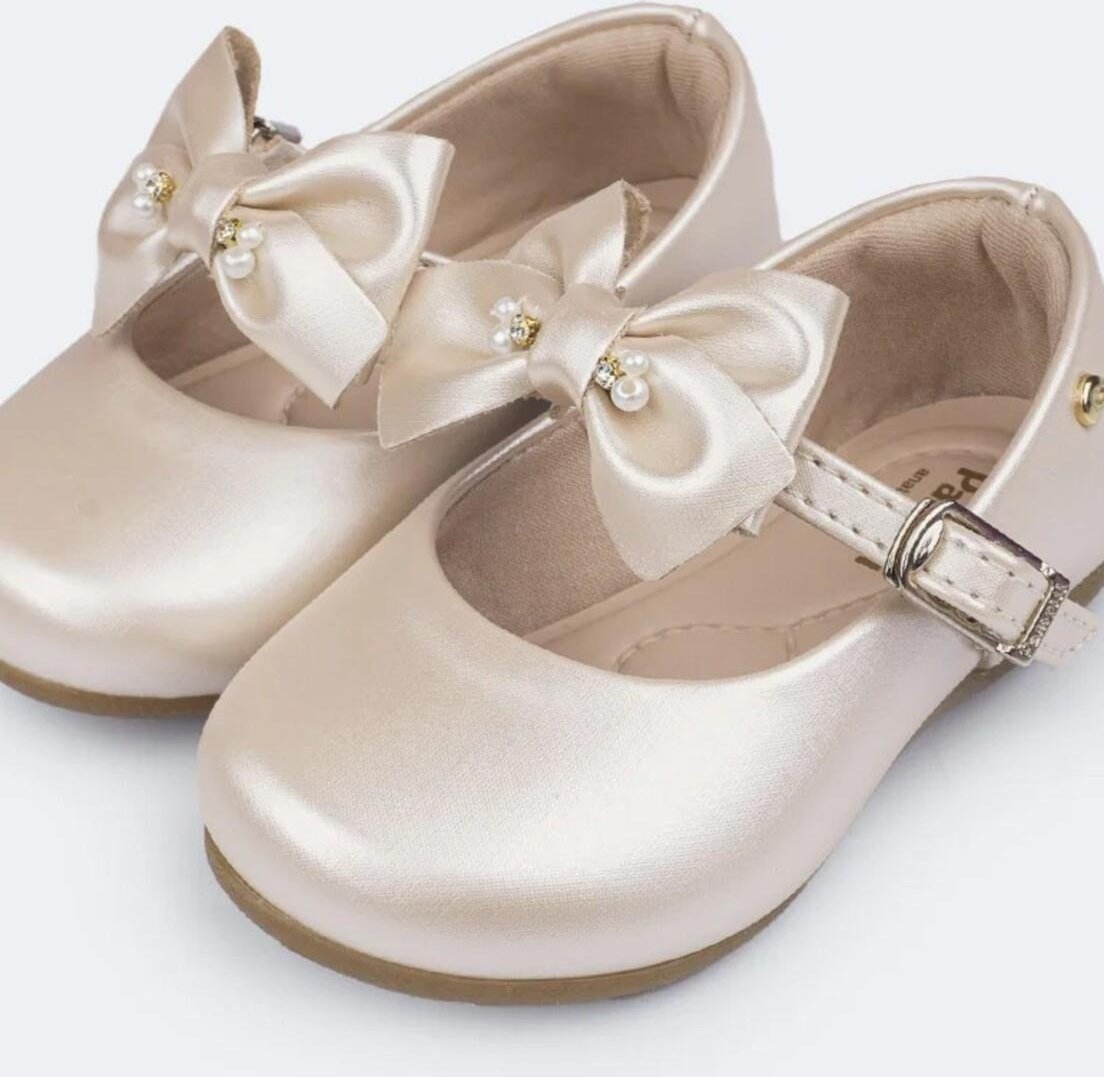 Imagem principal Infantil - Sapato Pampili Angel Perolada com Laço Removível PKT nude PKT nude
