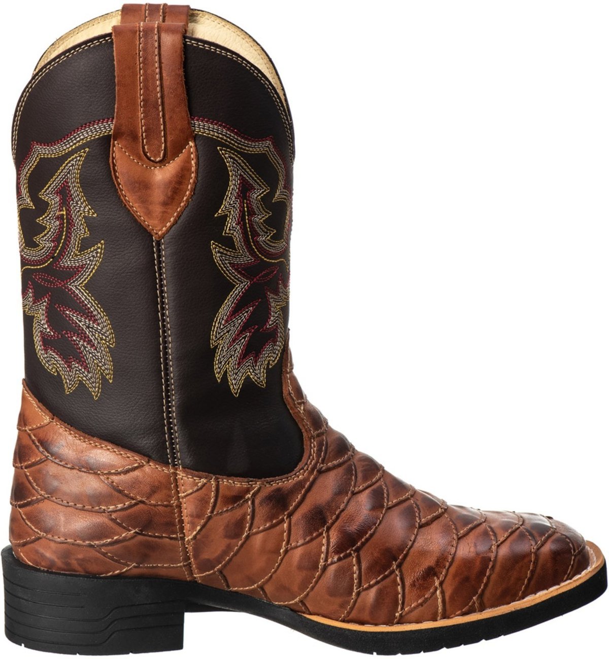 Bota Couro Campero Texana Trançada Artesanal Country Pinhão