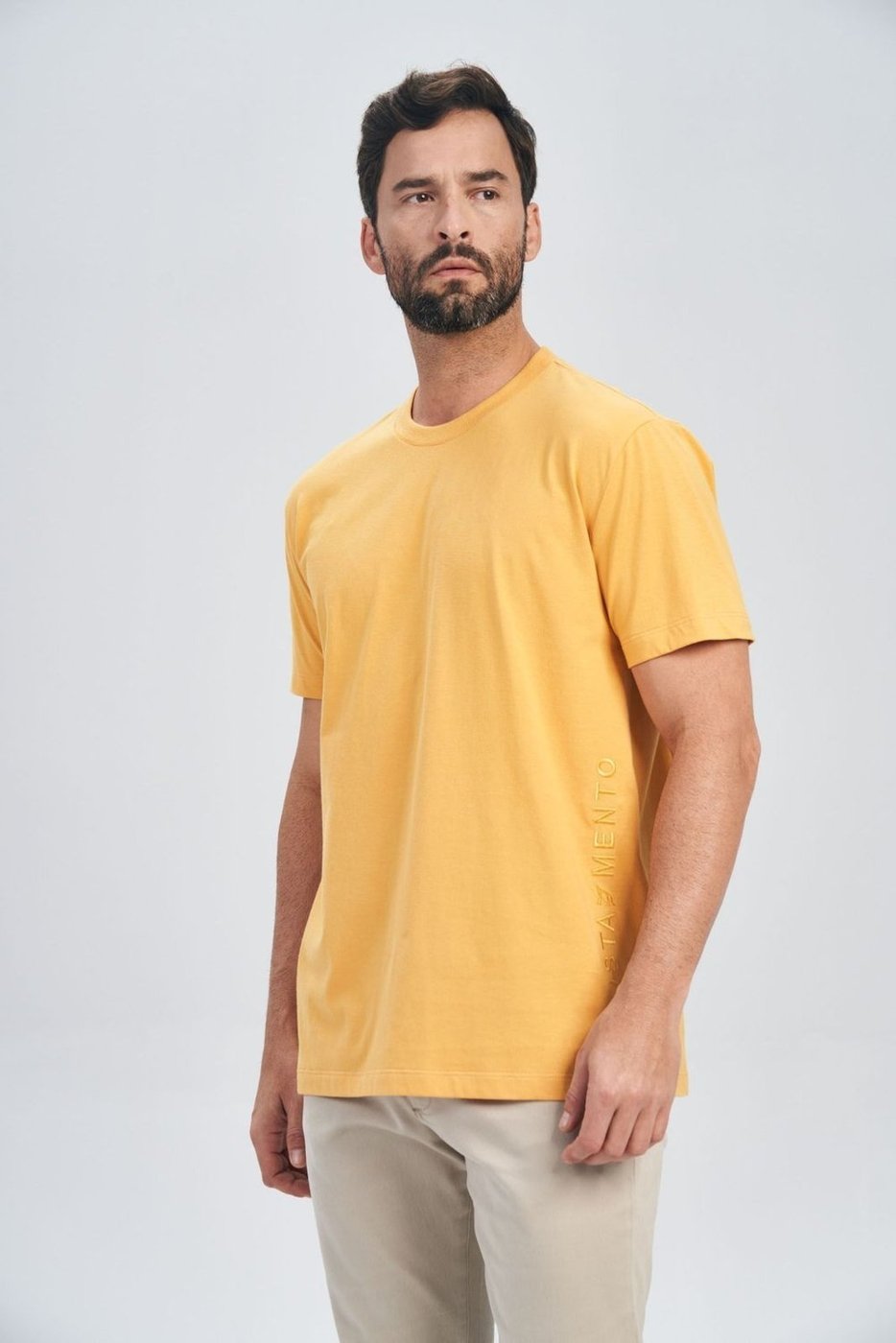 Imagem principal Camiseta Lettering Lateral Masculina Acostamento ACOSTAMENTO MASCULINO cinza ACOSTAMENTO MASCULINO cinza