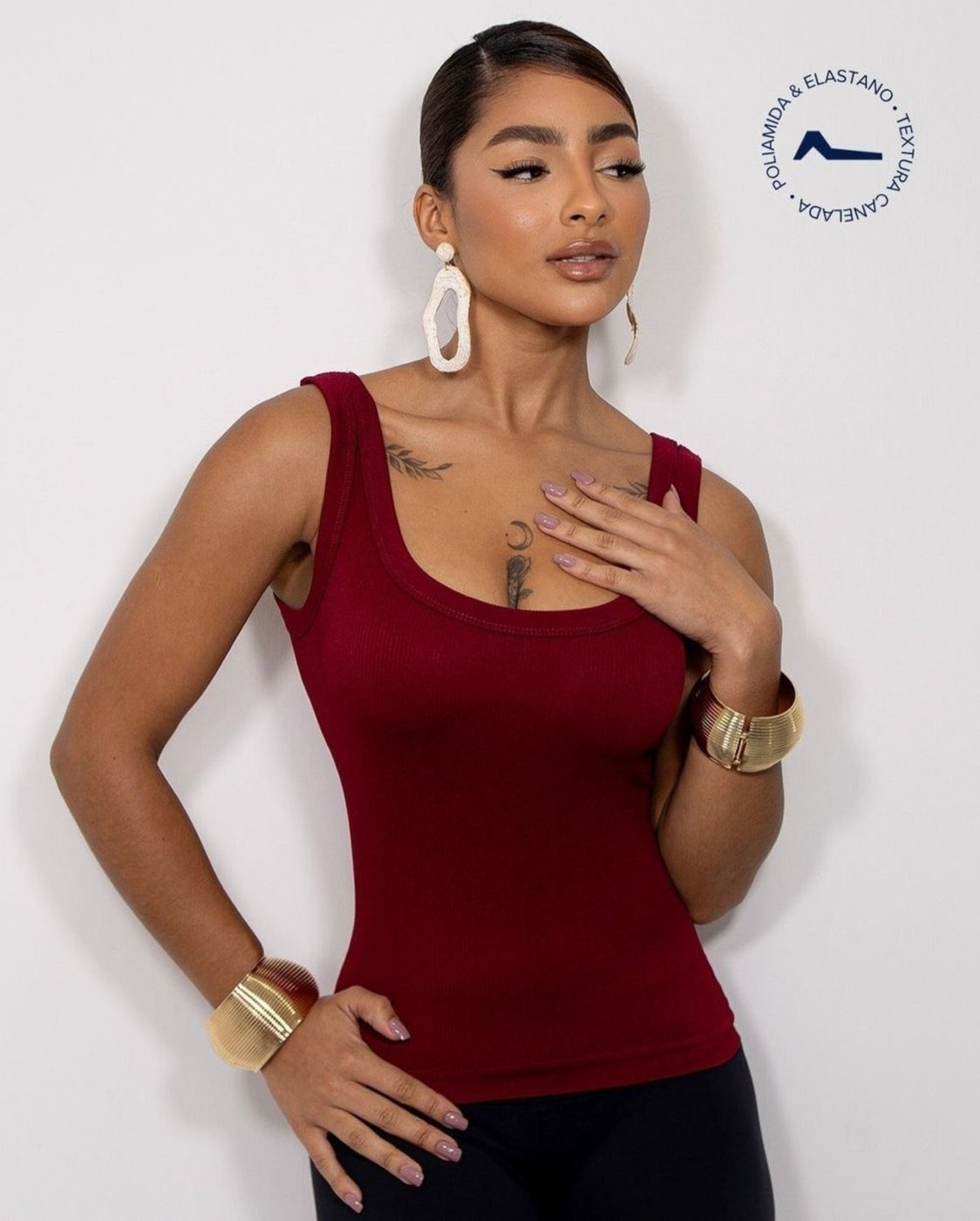 Regata Feminina Poliamida Canelada 99193