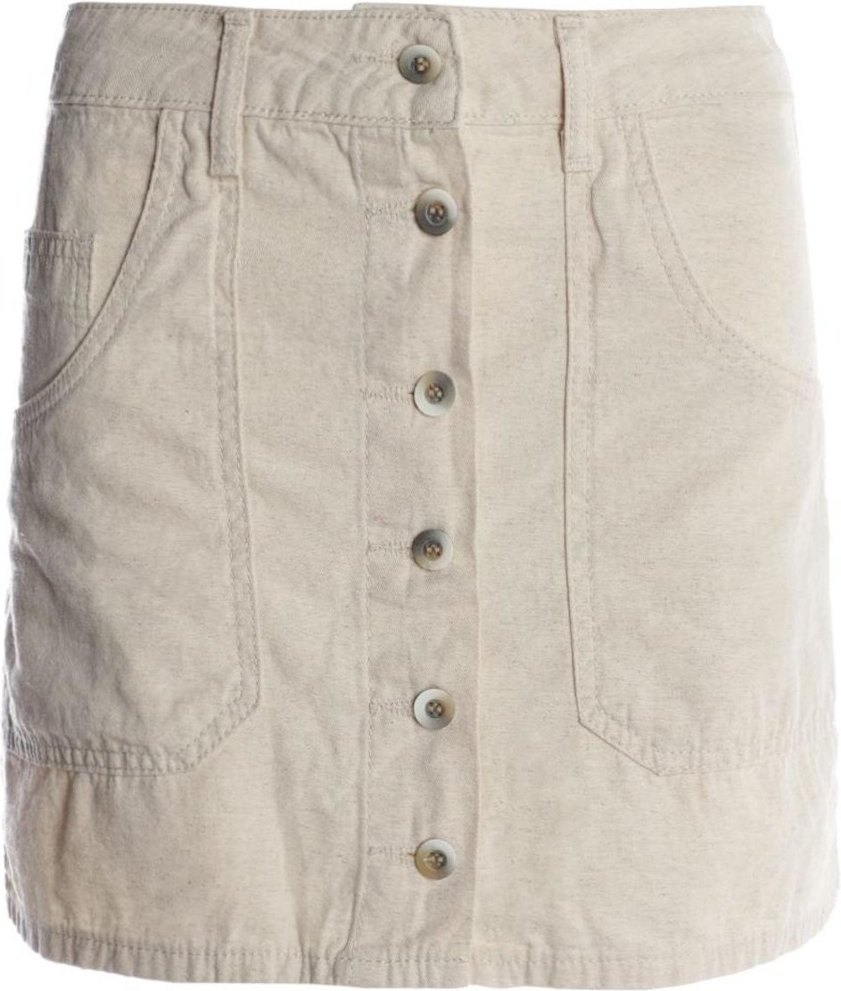 Saia Linho Mini Sawary Feminina NATURAL