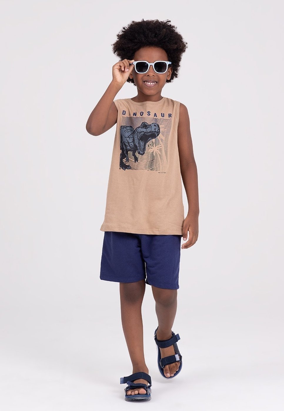 Imagem principal Infantil - Conjunto Regata Dinosaur VIDA COSTEIRA bege VIDA COSTEIRA bege