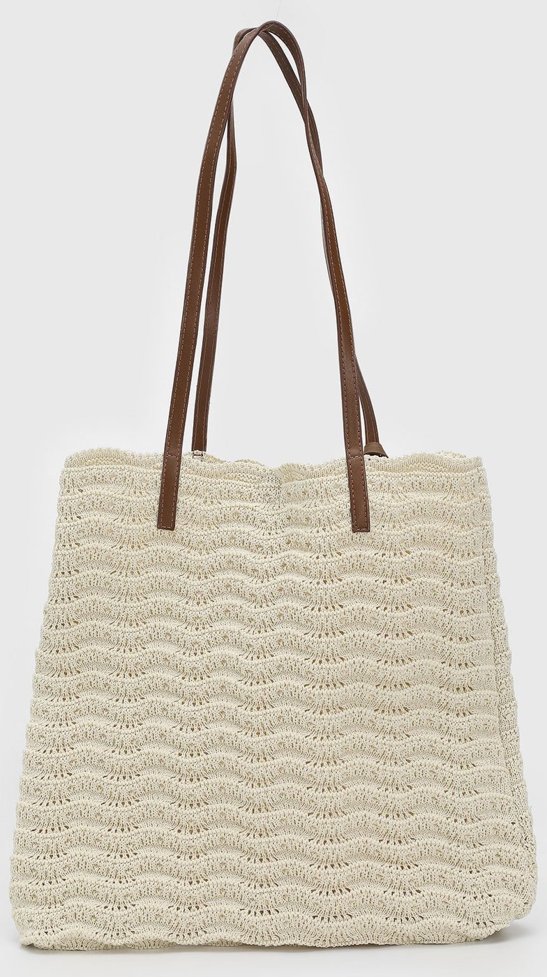 Bolsa Feminina Brizza Arezzo Tramado Claro e Marrom