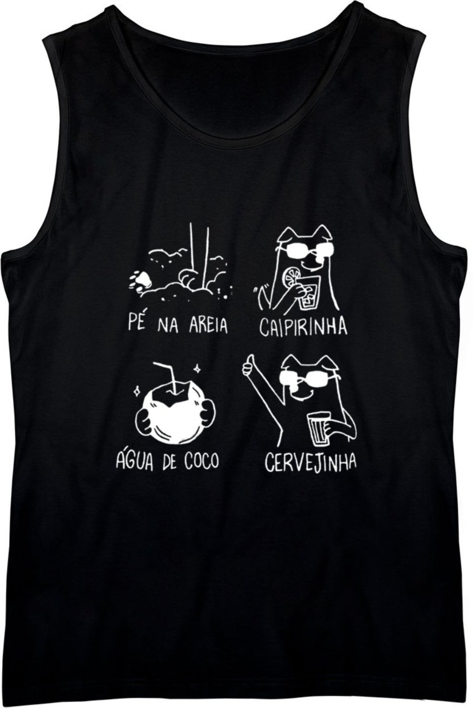 Imagem principal Regata Masculina de Carnaval Modelo Pé na Areia Relaxado preto Relaxado preto
