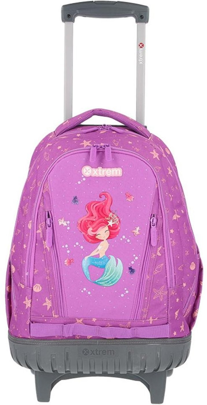 Infantil - Mochila Xtrem Com Rodinhas Escolar Trolley Cross 398 Sereia