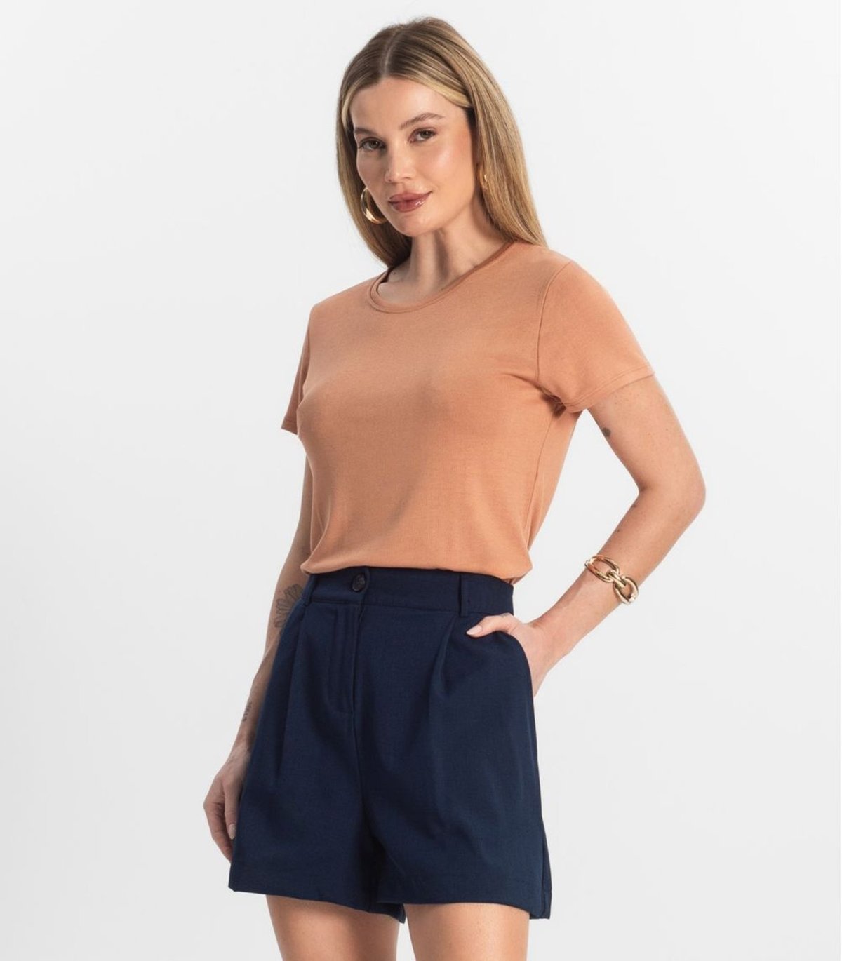 Imagem principal Blusa Feminina Básica Visco Tricot Rovitex Rovitex Básicos marrom Rovitex Básicos marrom