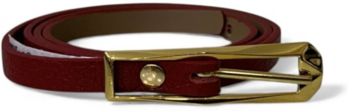 Cinto Fino Feminino em Couro Fivela Comprida 017